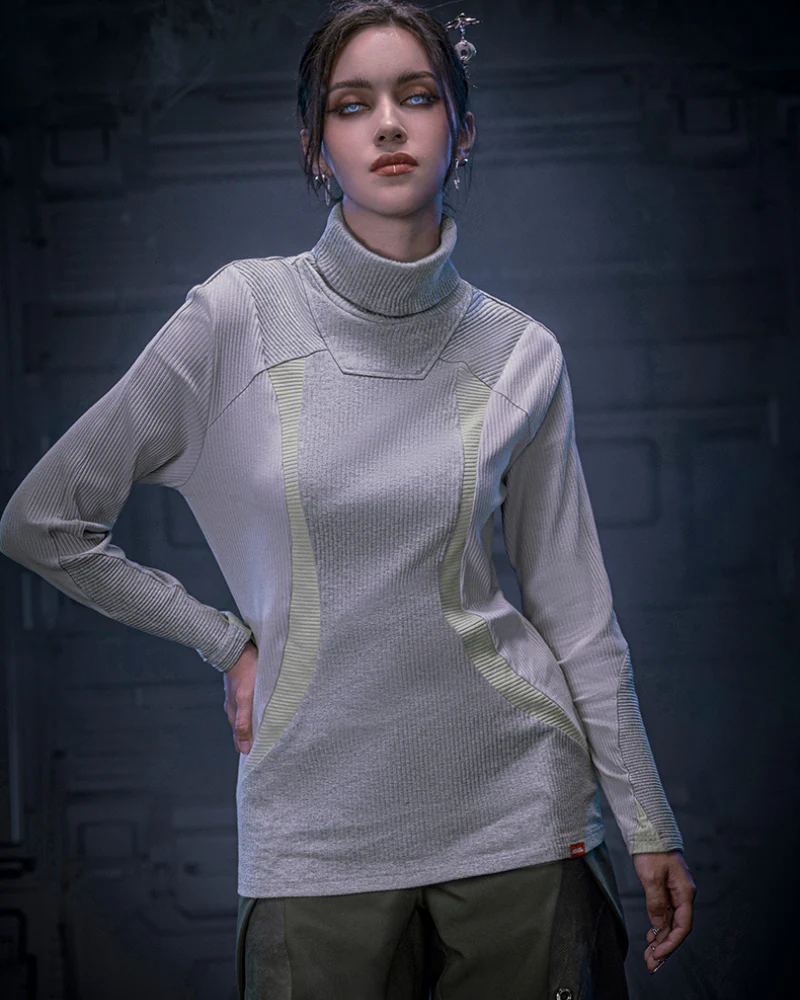 XIPHEVIL Cyberpunk Outfits Unisex Turtleneck Sweatshirt - Image 12