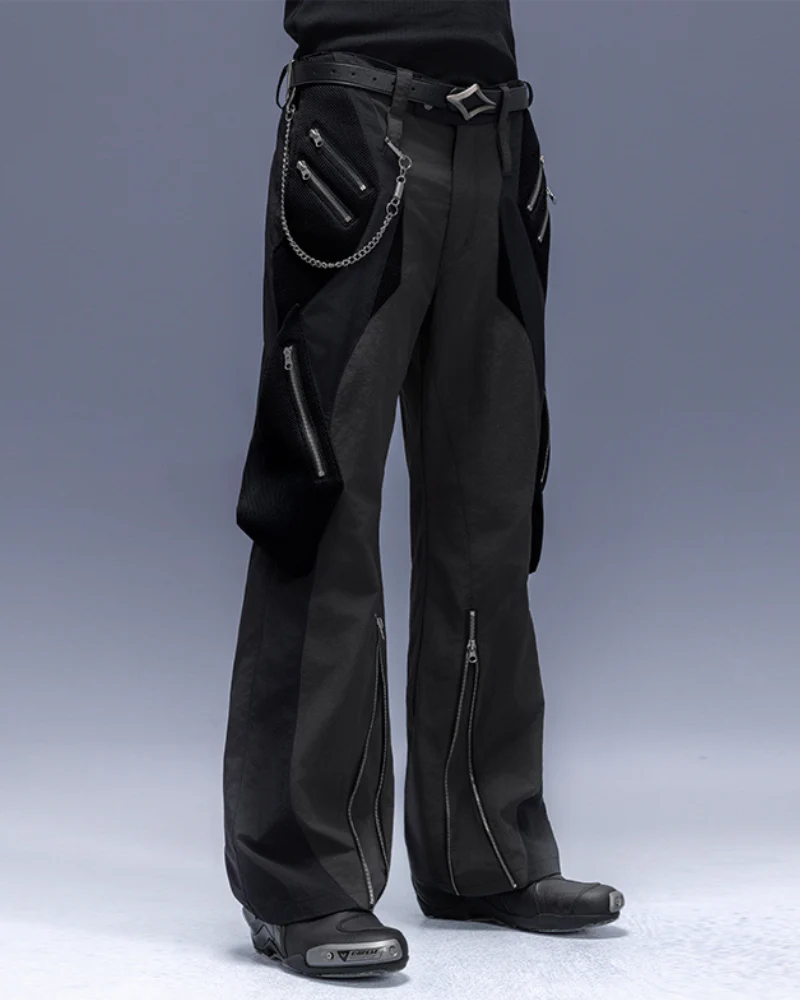XIPHEVIL Cyberpunk Outfits Wide-Leg Techwear Pants