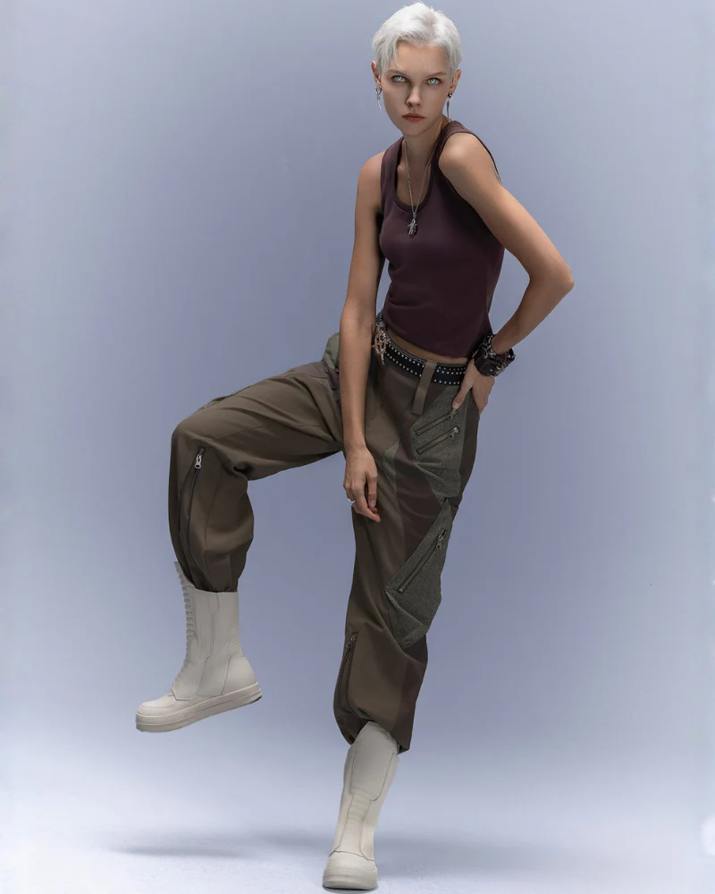 XIPHEVIL Cyberpunk Outfits Wide-Leg Techwear Pants - Image 10