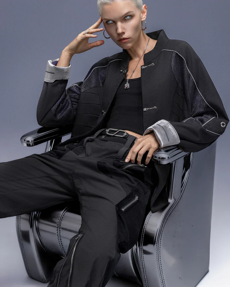 XIPHEVIL Cyberpunk Outfits Wide-Leg Techwear Pants - Image 3