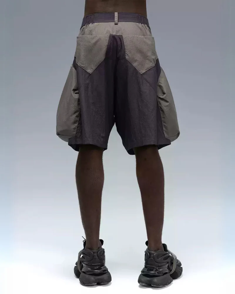 XIPHEVIL Cyberpunk Street-Style Star Arc Cocoon Pocket Shorts - Men - Image 2