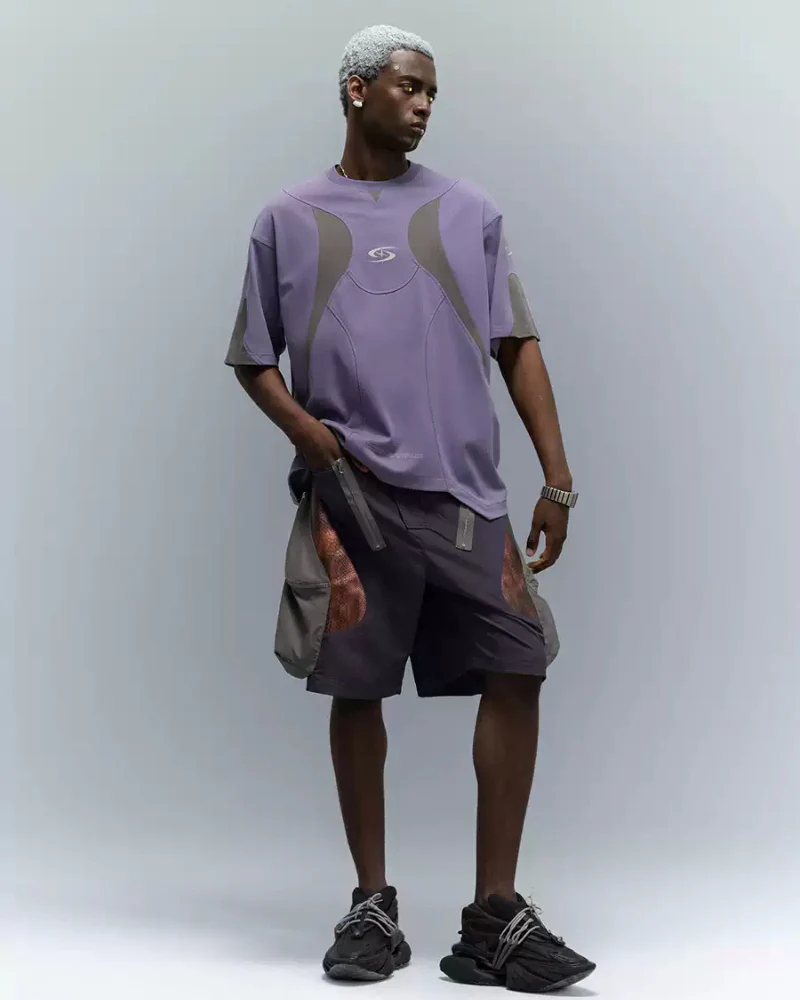 XIPHEVIL Cyberpunk Street-Style Star Arc Cocoon Pocket Shorts - Men - Image 3