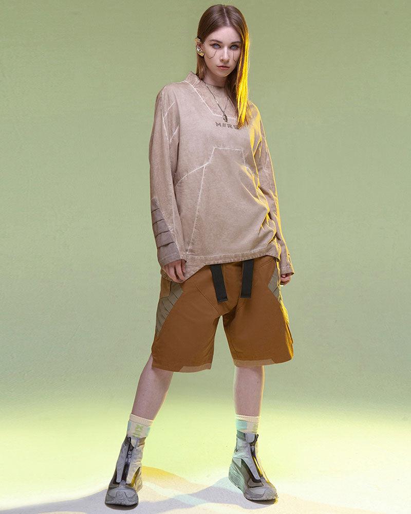 XIPHEVIL Fist Power Cyberpunk Washed Cargo Shorts - Image 14