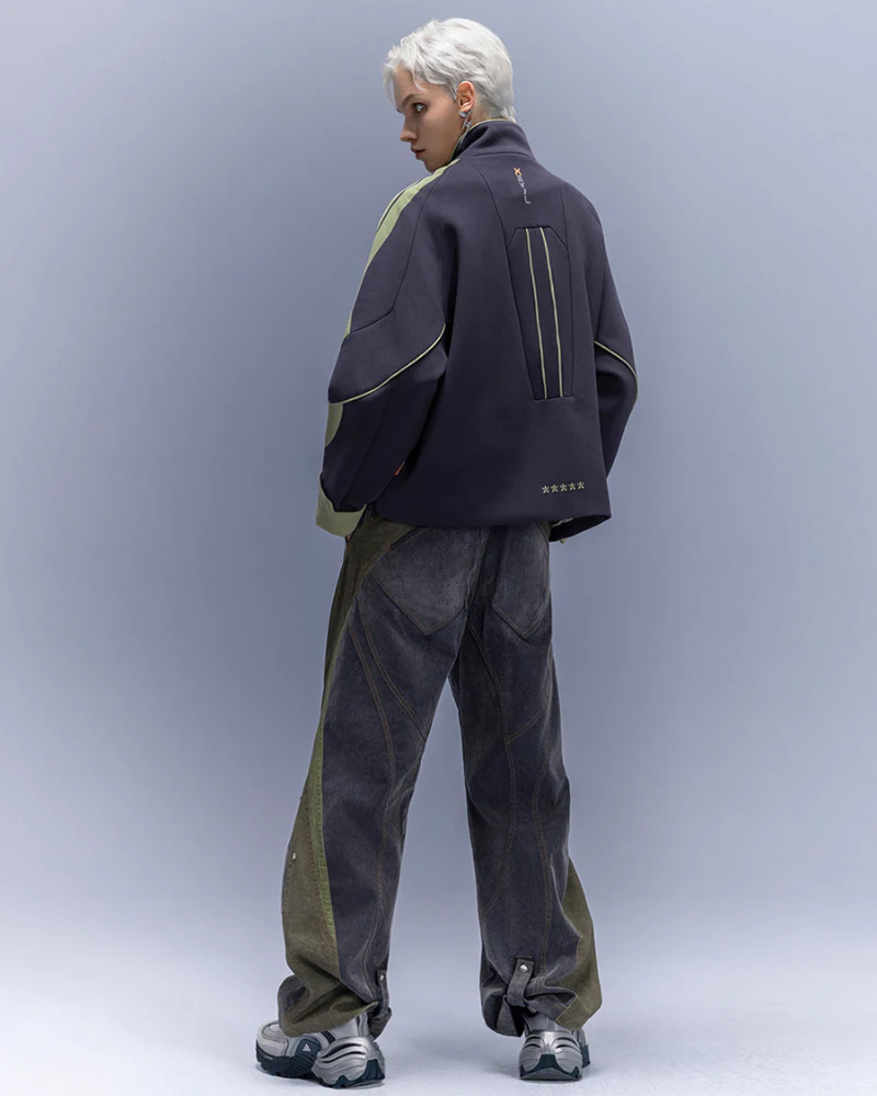 XIPHEVIL Flocked Wash Cyberpunk Streetwear Wide-Leg Pants - Image 4