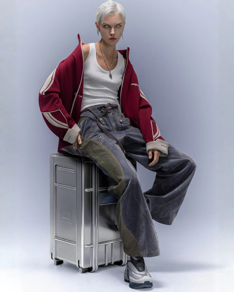 XIPHEVIL Flocked Wash Cyberpunk Streetwear Wide-Leg Pants - Image 7